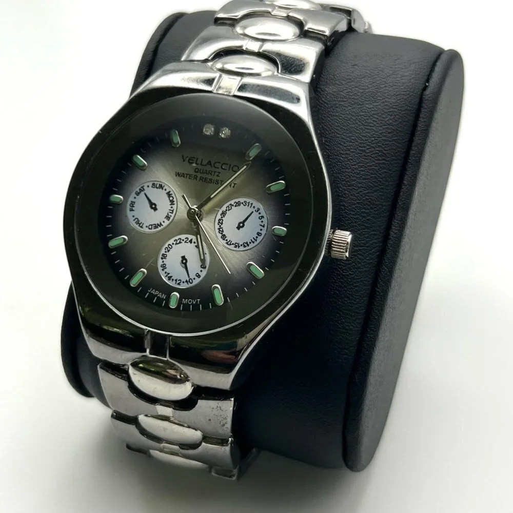 Working Vellaccio Round Silver Green Men's Watch